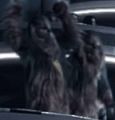 A screenshot of Wookiee senators from The Phantom Menace.