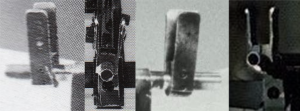 Collage of images of the front sight guard on the ANH bowcaster